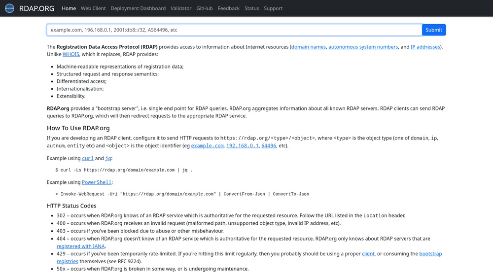 RDAP (WHOIS)