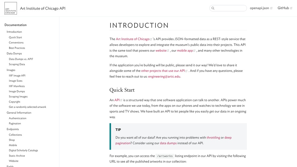 Art Institute of Chicago API