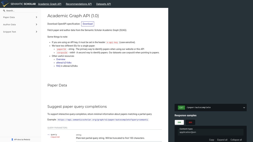 Semantic Scholar API