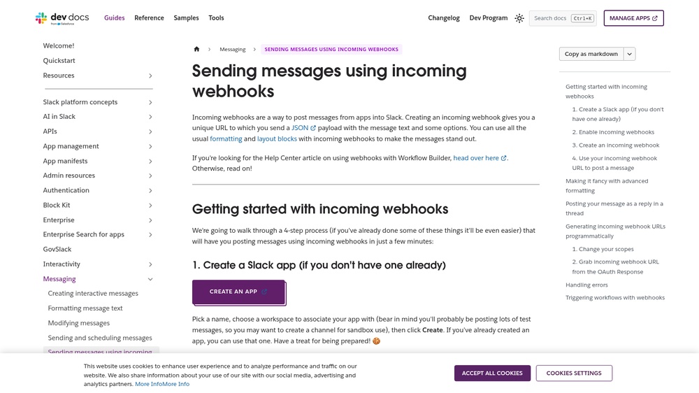 Slack incoming webhooks