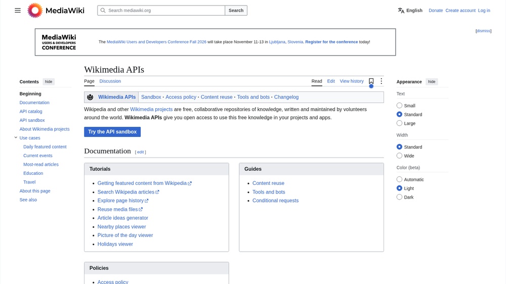 Wikipedia REST API
