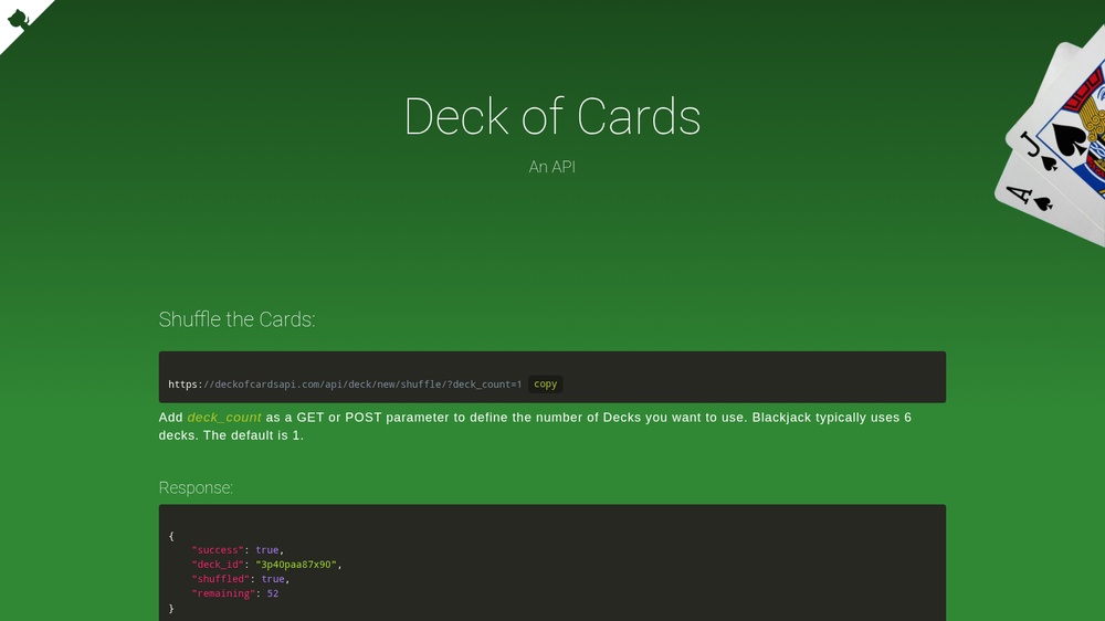 Deck of Cards API
