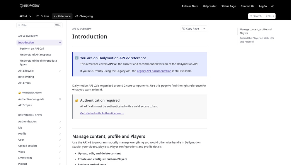 Dailymotion API