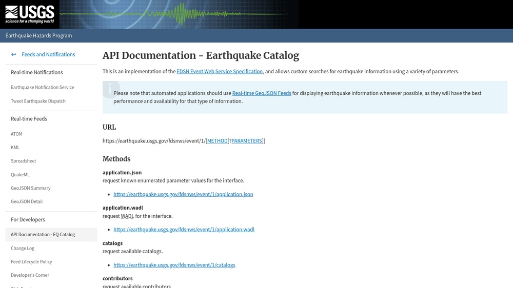 USGS Earthquake API