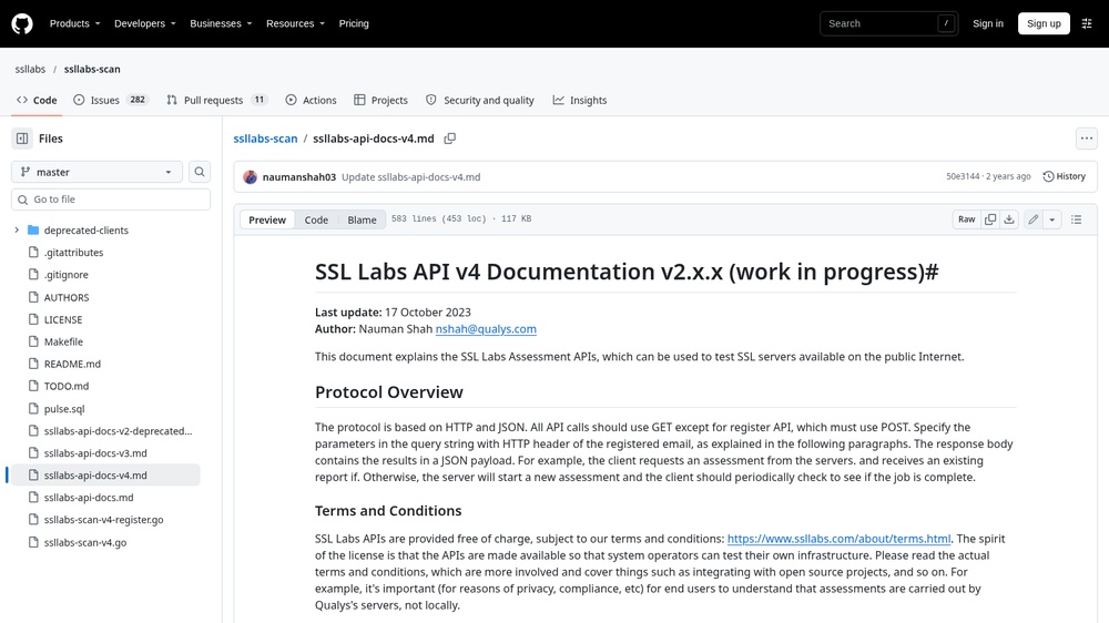 SSL Labs API