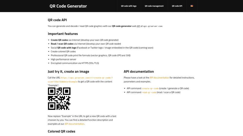 goQR.me QR code API