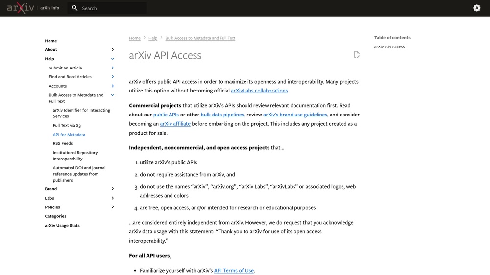 arXiv API