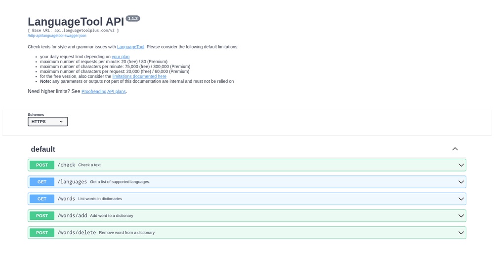 LanguageTool API