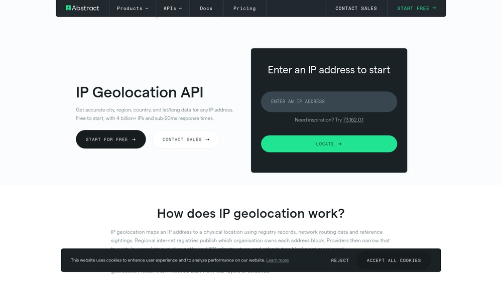 Abstract IP Geolocation API