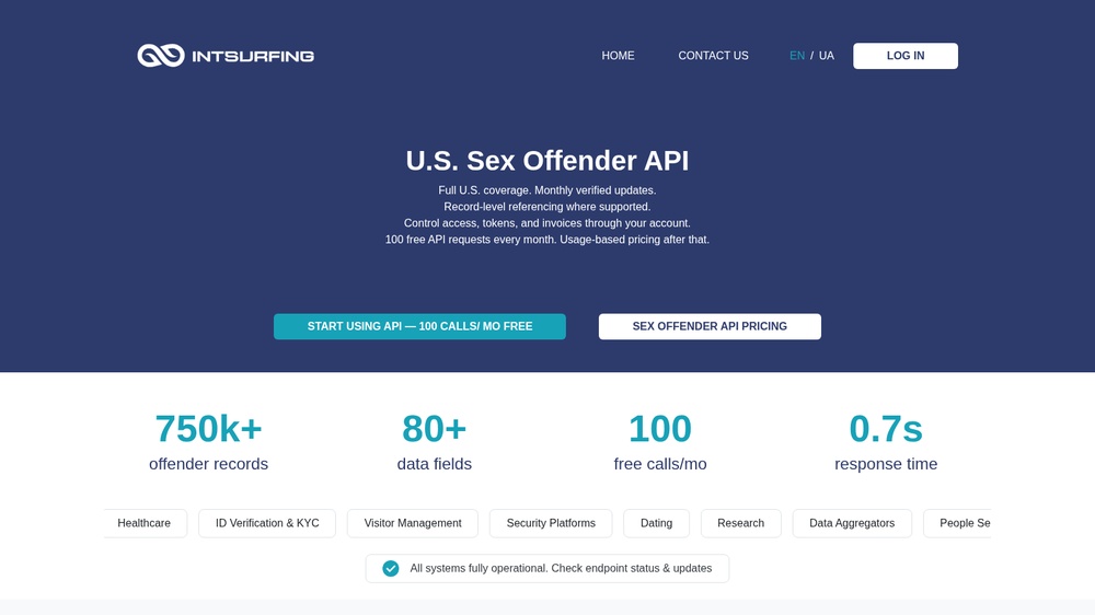 U.S. Sex Offender API