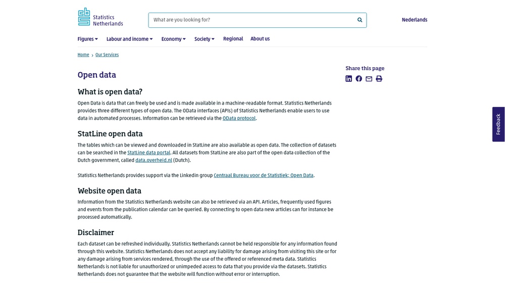 CBS Open Data (Statistics Netherlands)