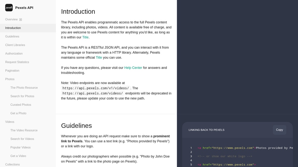 Pexels API
