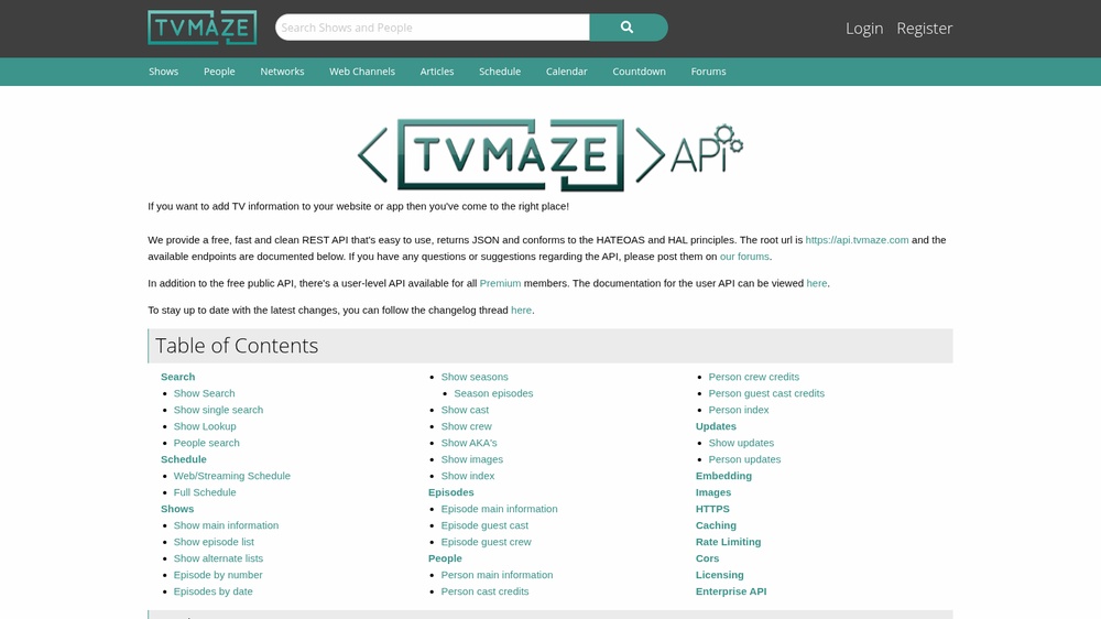 TVmaze API
